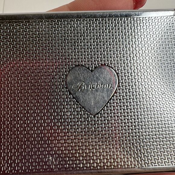 Brighton Joyful Heart Business Card Case Holder Laugh Dream Silver Plated - Picture 6 of 11